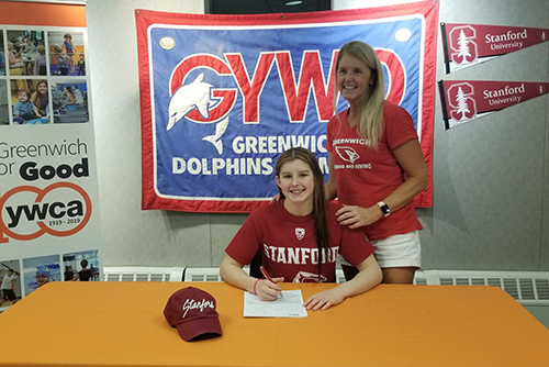 YWCA Greenwich Dolphins swimmer, Meghan Lynch commits to Stanford University  to continue her swimming career.